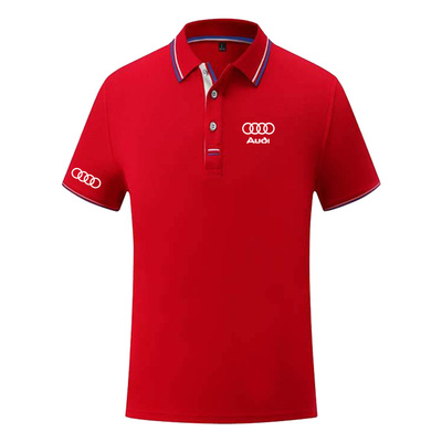 Polo Tennis Audi Homme 2022 Coton Col Contrasté Slim Fit Manche Courte